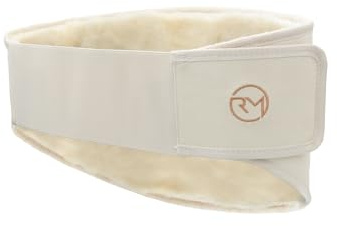 Rohn Moden Lammfell Nierenwärmer aus Merinowolle, verstellbarer Nierengurt aus Schaffell, Öko Rückenwärmer, Flexigurt für Damen und Herren, weicher Thermogurt (Creme, XL, 120-140 cm)