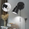 TaFiCo Wandlampe mit Schalter und Stecker Schwarz GU10 - Retro 50W Wandleuchte Inner mit Schalter und Stecker Drehbar 350° für Schlafzimmer Wohnzimmer Korridor - Ohne Leuchtmittel