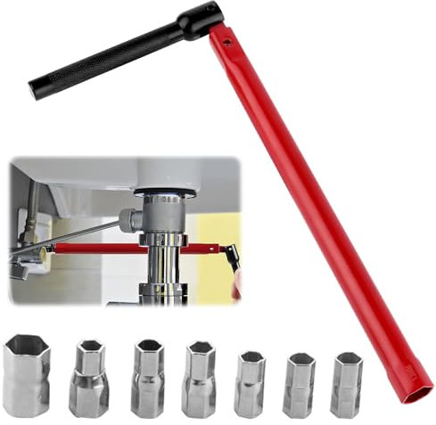 NICEWAT 8 PCS Chiave Rubinetto Lavello, 8-17 mm Chiave per Rubinetto Sottolavello, Utensile per L'installazione dei Rubinetti, Strumento Universale per Dadi per Lavabo
