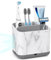 toprance Toothbrush Holder Caddy Marble-Look Electric Toothbrush Holder with Drip Tray, Non-Slip 4 Slots Toothbrush Storage for Bathroom Toothpaste and Tooth Brush Tidy