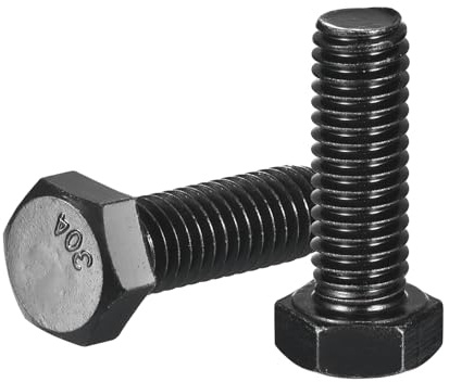 QUARKZMAN 10 Stück 3/8 16 x 1 Sechskantschraube, 304 Edelstahl Vollgewinde Sechskopfschraube, Schwarzoxid Finish, Sechskantschraube für Bauwesen, Maschinenbau, Schwarz