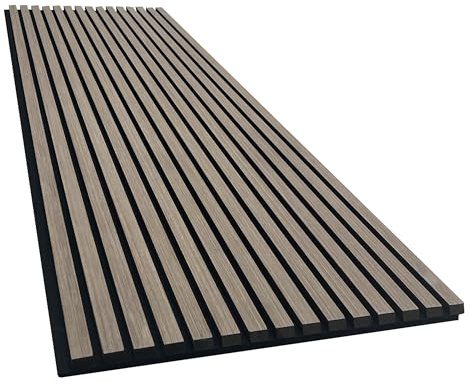 Akustikpaneel in Dark Walnut - 2700x600 mm - mit PET-Filz - 1 Stück 9 mm | Für großflächige Wandverkleidung und bessere Raumakustik, 2700x600 mm, 1 Stück, Holzfurnier, Dark Walnut