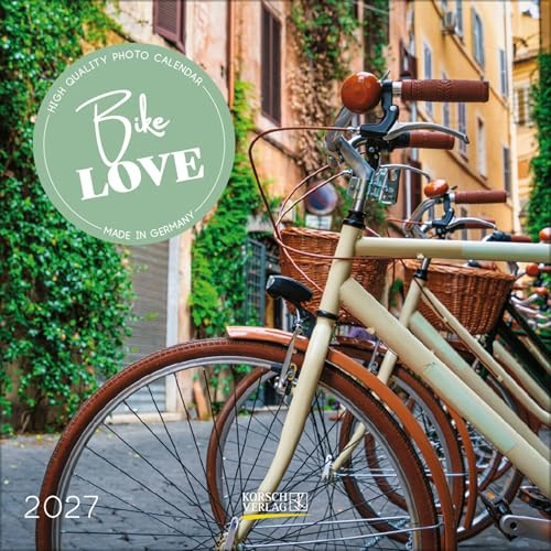 Bike Love 2027: Hochwertiger unverpackter Broschürenkalender mit Ferienterminen. Nachhaltiger Fotokalender im Format 30 x 30 cm