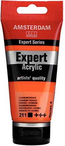 Amsterdam Expert Series Acrylic Paint - Cadmium Orange 211 - Tube de 75 ml - Corps lourd - Excellente résistance à la lumière - Finition satinée durable