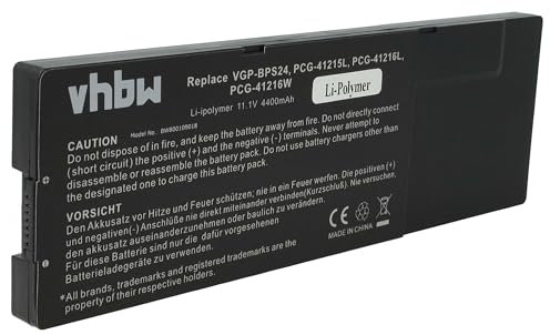 vhbw batteria compatibile con Sony Vaio VPC-SB38GG, VPC-SB38GG/B, VPC-SB38GH/B, VPC-SB38GW/B laptop notebook (4400mAh, 11,1V, Li-Ion) con chip