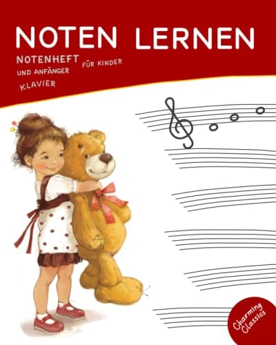 Notenheft. Noten lernen für Kinder und Anfänger. Klavier.