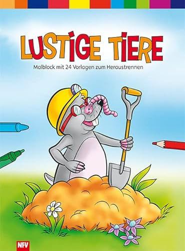 Lustige Tiere: Malblock mit 24 Vorlagen zum Heraustrennen