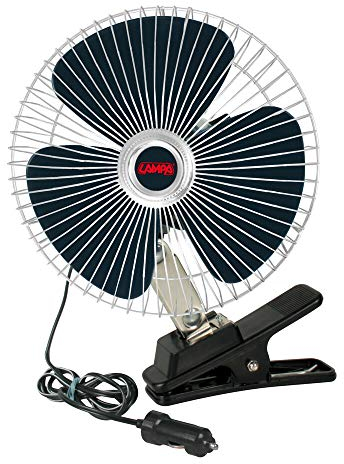 Lampa Lüfter Chrom mit Clip 24 V, Schwarz (Schwarz)