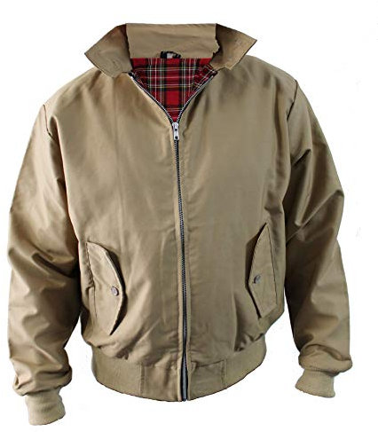 SKYTEX UK - Chaqueta Harrington clásica/retro/moderna/para ir en moto. 10 colores disponibles, tallas de la XS a la 8XL Marrón marrón L