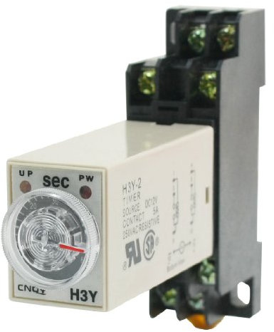sourcing map DC 12V H3Y-2 DPDT 0-60 Segundos Potencia Temporizador Lazompo Tardado Relé w Base Enchufe