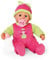 Bayer Design 93806AA Babypuppe interaktiv, Spielpuppe sprechend, weicher Körper, Schnuller, Flasche, 38 cm, Pink/Grün