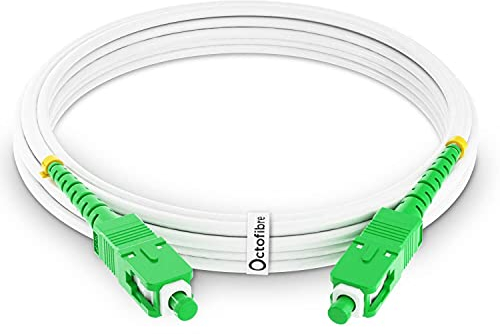 Octofibre - Câble Fibre Optique Orange SFR Bouygues - 2m - Renforcé Avec Blindage Kevlar - Rallonge/Jarretière Fibre Optique - SC APC vers SC APC - Garantie 10 Ans