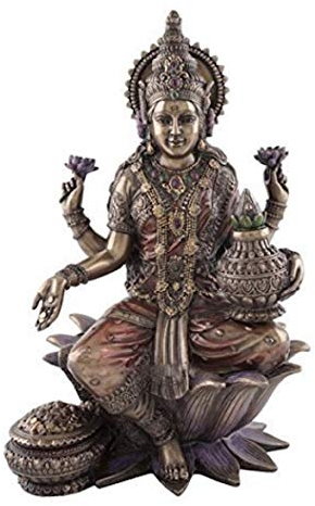 craftvatika 20,3 cm sitzen Lakshmi Hindu Hinduismus Göttin Statue Skulptur Figur Fortune
