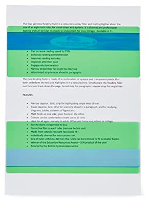 The Original Duo Reading Ruler Overlays - Grass (Pack of 10) by Crossbow Education UK - Dyslexia Aids and Visual Stress Specialists