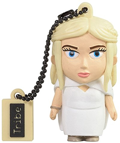 Tribe Game of Thrones Daenerys USB Stick 16GB Speicherstick 2.0 High Speed Pendrive Memory Stick Flash Drive, Lustige Geschenke 3D Figur, USB Gadget aus Hart-PVC mit Schlüsselanhänger – Weiss