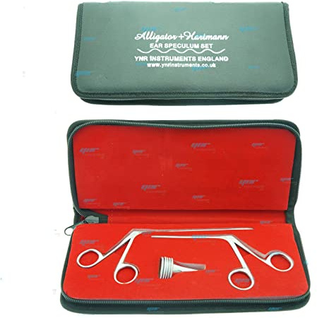 5 Pezzi Set Hartmann Orecchie Speculum 2 x Micro Alligatore Ent Chirurgico