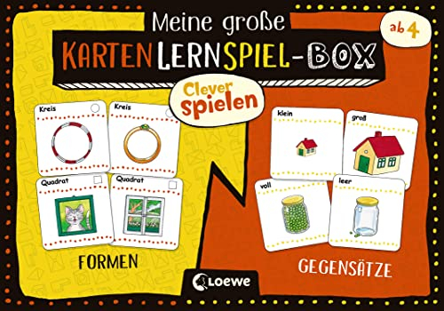 Loewe Verlag Clever Spielen - Meine große KartenLernSpiel-Box - Formen/Gegensätze: Kartenspiele für Kindergartenkinder ab 4 Jahre