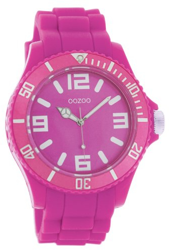 Oozoo Timepieces - XL Damenuhr mit Kautschukband - C4177 pink