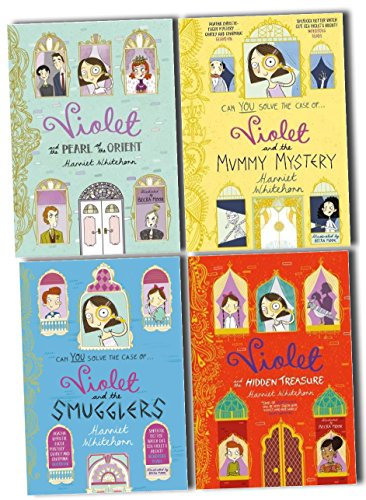 Conjunto de paquete de colección de 4 libros de Harriet Whitehorn Violet (Violeta y los contrabandistas, Violeta y el tesoro escondido, Violeta y la perla de Oriente, Violeta y el misterio de la momi