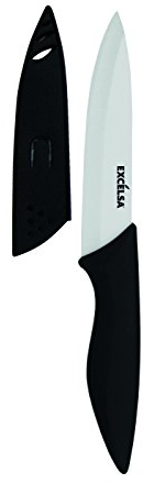 Excelsa Couteau Utilitaire avec Couvre-Lame, céramique, Noir/Blanc, Lame 12,5 cm