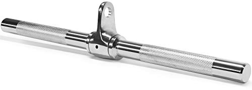 Yes4All Drehbare gerade Stange mit rutschfestem Griff, drehbare gerade Stange Kabelbefestigung, Latzugstange, Unterstützung bis zu 400 kg (Chrom)