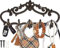 Comfify Appendiabiti da parete in ghisa, design vintage, con 5 ganci, chiavi, asciugamani, ecc., montaggio a parete, in metallo, resistente, rustico, vintage, idea regalo decorativa, colore: marrone