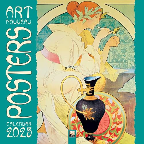 Art Nouveau Posters – Jugendstil 2025: Original Flame Tree Publishing-Kalender [Kalender] (Wall-Kalender)