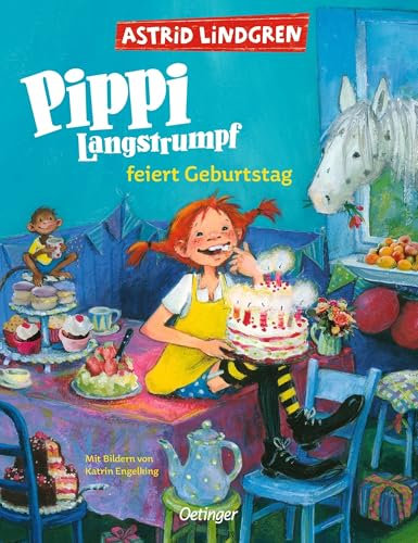 Pippi Langstrumpf feiert Geburtstag: Stabiles Pappbilderbuch für Kinder ab 4 Jahren mit fröhlich bunten Illustrationen