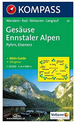 Gesäuse - Ennstaler Alpen - Pyhrnpass - Eisenerz: Wanderkarte mit Aktiv Guide, alpinen Skirouten, Langlaufloipen und Radrouten. GPS-genau. 1:35000 (KOMPASS Wanderkarte, Band 69)