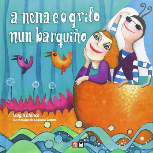 A nena e o grilo nun barquiño