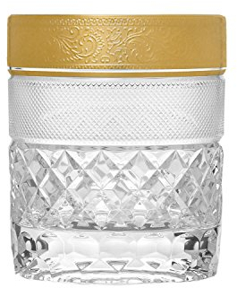 ARNSTADT KRISTALL Whiskyglas Rococo (9,3 cm) Kristallglas mundgeblasen · handgeschliffen · Handmade in Germany · inkl. 24 Karat Goldrand