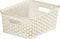 Curver My Style Rattan Effect Kitchen, Living room, Bathroom, Bedroom, Utility Medium Rectangular Storage Basket 12 Litres - Vintage Cream White