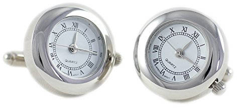 LINDENMANN Manschettenknöpfe, silberfarben, Uhr - funktionsfähig, Geschenketui, 990017