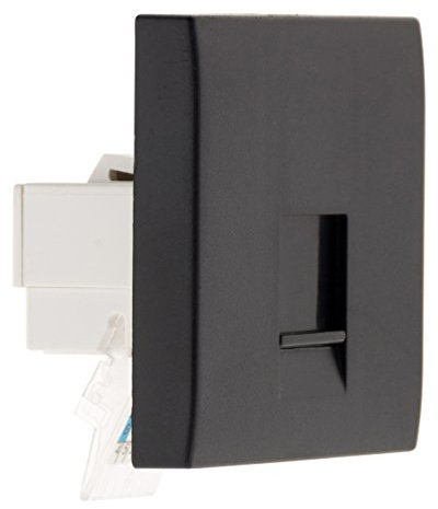 Zenitech - Prise TEL RJ45 Catégorie 6 - Appareillage Électrique Composable - Compatibilité Boîtes d'Encastrement Standards, Fixation Vis/Griffes, Clip Facile - Noir, Blanc, Argent - Certifié CE