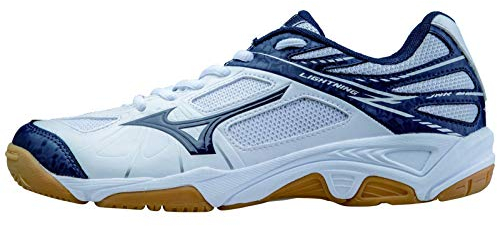 Mizuno Lightning Star Z J Indoor Hallenschuhe Handballschuhe weiß/blau, Schuhgröße:EUR 32.5