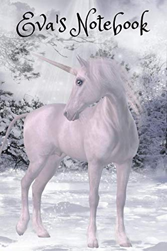 Eva's Notebook: Personalised Unicorn Cover Notebook | 160 Ruled Pages | 6x9 Journal | Paperback Diary | Glossy Finish
