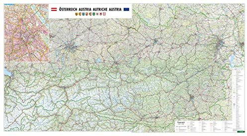 Österreich, 1:300.000, Großformat, Poster: 100 x 200 cm, Plano in Rolle (freytag & berndt Poster + Markiertafeln)