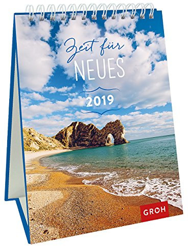 Zeit für Neues 2019: Dekorativer Wochenkalender im Hochformat zum Hinstellen oder Aufhängen | Maße (BxH): 12,3x20cm