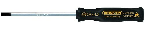Bernstein Werkzeug Schlitz-Schraubendreher mit ableitfähigem Vierkant-Heft, 100 x 4,0 mm, 4-632