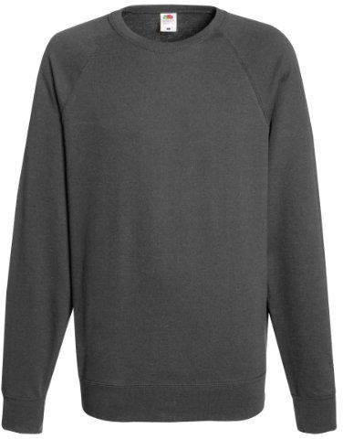 Fruit of the Loom Raglan Sweatshirt für Herren, matt, Helles Anthrazit, XL