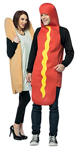 Rasta Imposta Hot Dog and Bun Couple Costume, Multicolor, One Size Fits Most Adults