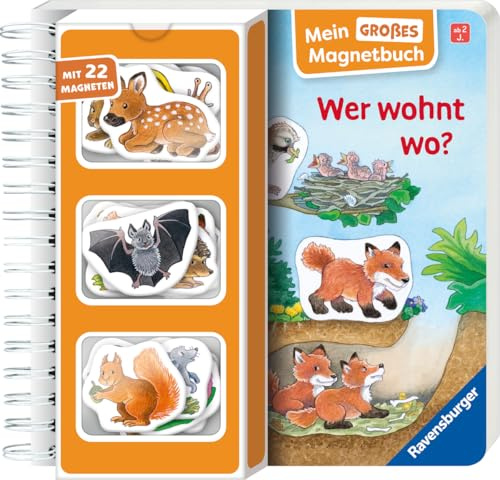 Mein großes Magnetbuch: Wer wohnt wo? - Magnet-Spielbuch ab 2 Jahren, Bilderbuch: Mit 22 Magneten