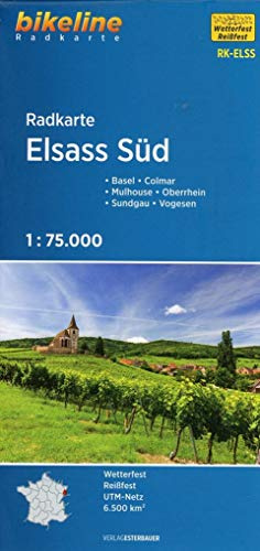 Radkarte Elsass Süd: Basel – Colmar – Mulhouse – Oberrhein – Sundgau – Vogesen, 1:75.000 (Bikeline Radkarte)