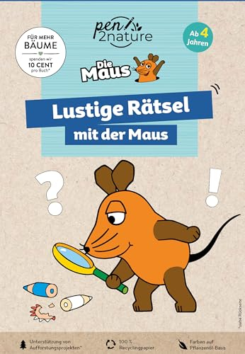 Lustige Rätsel mit der Maus. Bunter Rätselblock für Kinder ab 4 Jahren: Für kleine Fans der Sendung mit der Maus (pen2nature Die Maus)