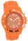 Oozoo C4836 Damenuhr mit Silikonband, Neonorange, Streifen