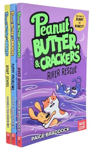 Peanut, Butter & Crackers Series 3 Picture Books Collection Set (Puppy Problems, River Rescue & Doggy School)