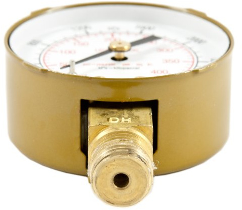 Forney 87728 Acetylene Gauge, High Pressure, 2-Inch-by-1/4-Inch NPT, 0-400 PSI