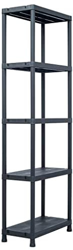 Toomax scaffale a 5 ripiani in plastica universal 63-5, colore nero, dimensioni 60x30x180h
