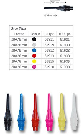 Bull's Star Tips Rot 100er Pack 61913