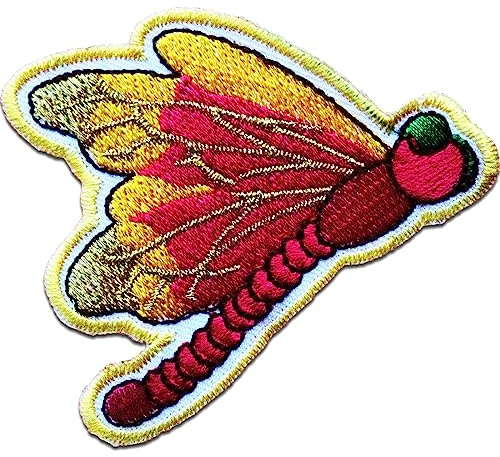 Catch the Patch Libelle Aufnäher zum Aufbügeln 7,5 x 5,6 cm Bügelbild für Kinder Mädchen mit Lieblingstier Insekt, Bügelpatch Patches Bügelflicken
